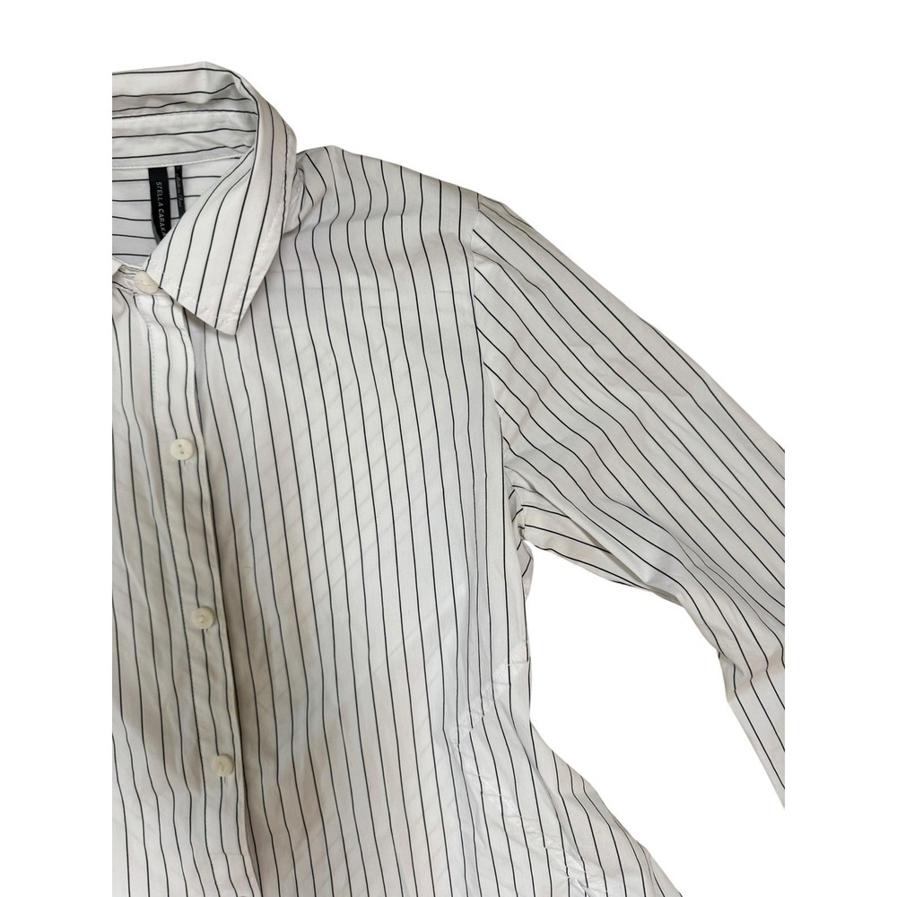 Stella Carakasi Center Stage Shirt Women's XS Black‎ Stripe Button Up - Picture 4 of 6